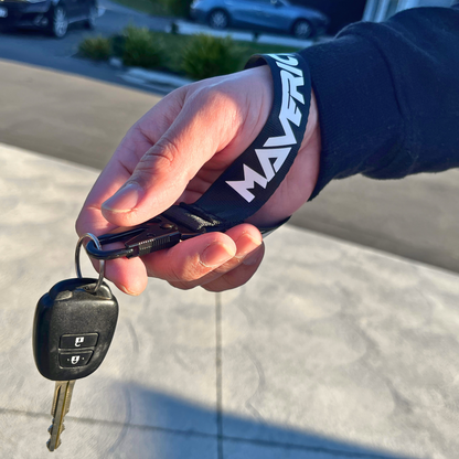 Custom Key Strap with Reflective Bolt Font